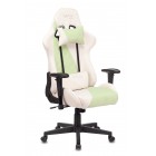Кресло игровое Бюрократ Zombie Viking X Fabric белый/зеленый с подголов. крестов. пластик