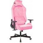 Кресло игровое Бюрократ Knight N1 Fabric розовый Velvet 36 с подголов. крестов. металл