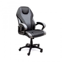 Кресло игровое AksHome FORSAGE, ECO/сетка, серый, черный