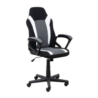 Кресло игровое AksHome FLAVIY, ткань, черный/серый/белый