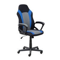 Кресло игровое AksHome FLAVIY, ткань, черный/серый/синий