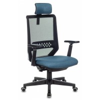 Кресло игровое Бюрократ Expert черный TW-01 сиденье синий 38-415 сетка/ткань с подголов. крестов. пластик