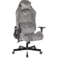 Кресло игровое Бюрократ Knight N1 Fabric серый Light-19 с подголов. крестов. металл
